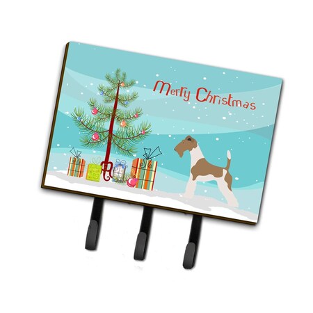 Carolines Treasures Wire Fox Terrier Christmas Leash or Key Holder BB8446TH68